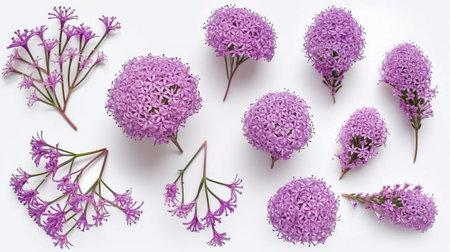 collection of small purple lilac flowersの素材