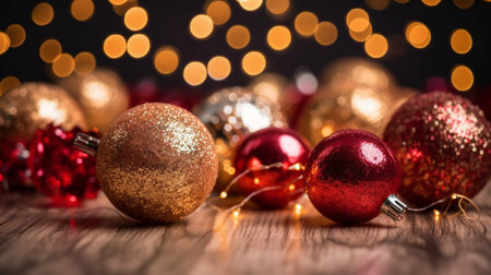 Abstract of christmas and bokeh lightの素材