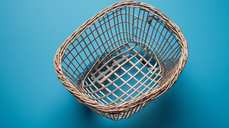 Top view of supermarket shopping basketの素材