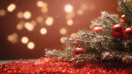 Christmas background with xmas tree and sparkleの素材