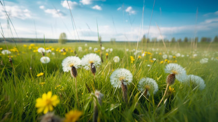 Beautiful bright natural image of fresh grass springの素材