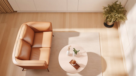 The interior of modern minimalist living roomの素材