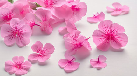 pink flowers and geranium petalsの素材