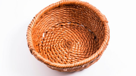 Empty wicker basket isolatedの素材