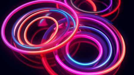 abstract geometric line glowing with colorful lightsの素材