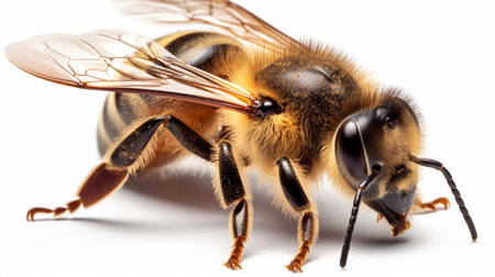 Honeybee isolated on white backgroundの素材