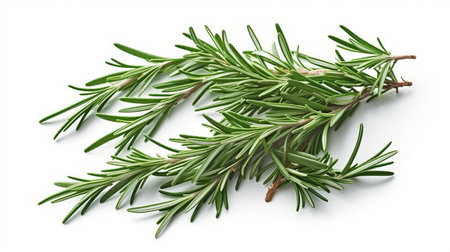 Fresh green organic rosemary leaves and peperの素材