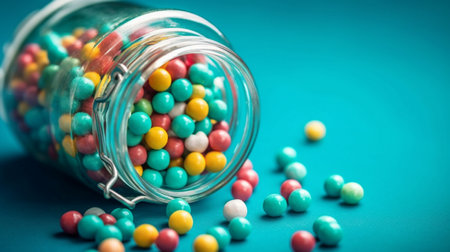 Jar staffed sweet colorful candyの素材