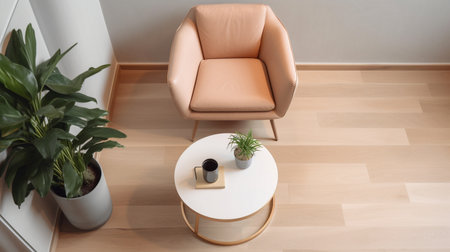 The interior of modern minimalist living roomの素材