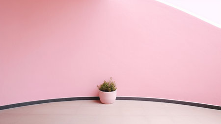 Empty light pink wall with beautiful chiaroscuroの素材