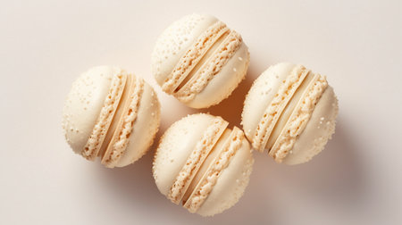 group of three delicious French vanilla macaroonsの素材