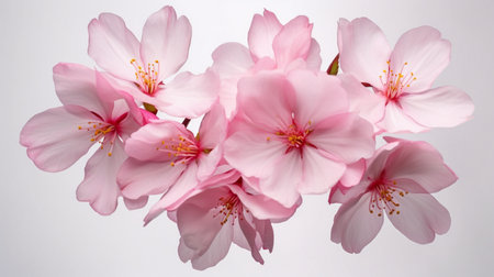 group of delicate pink cherry flower petalsの素材