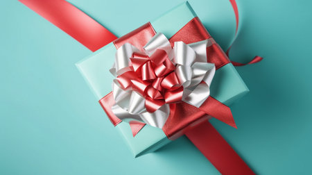 Gift box with satin ribbon and bowの素材