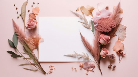 Blank paper sheet card or trendy mock upの素材