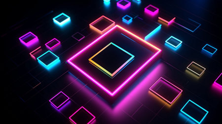 abstract colorful neon backgroundの素材
