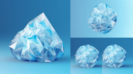 Triangular winter blue ice frost backgroundの素材