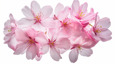 group of delicate pink cherry flower petalsの素材