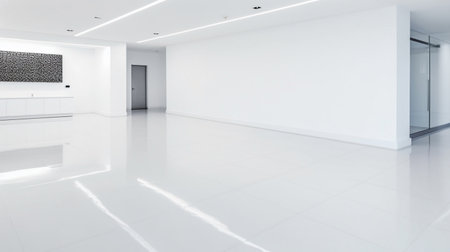 Light gray wall and smooth floorの素材