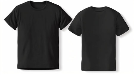 Blank black shirt mock up template front and back viewの素材