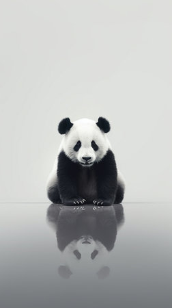 minimalist photography of a cute pandaの素材