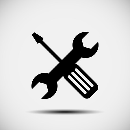 Wrench and screwdriver  repair iconのイラスト素材