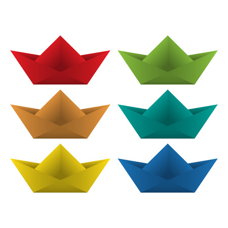 Origami boat. Vector illustrationのイラスト素材