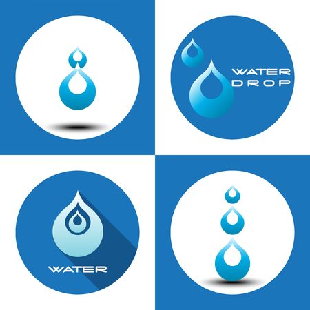 Abstract blue water drop. Vector creative concept.のイラスト素材