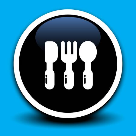 Spoon fork knife icon. Vector illustrationのイラスト素材