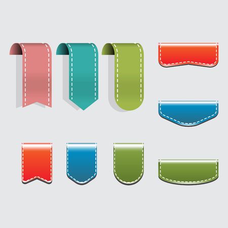 Set of bookmarks stickers labels tags. Vector illustrationのイラスト素材