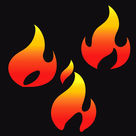 Flame icons. Vector illustration.のイラスト素材