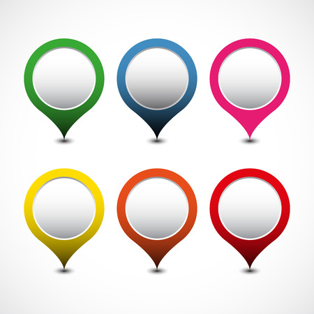 Set of bright map pointers. Vector illustrationのイラスト素材