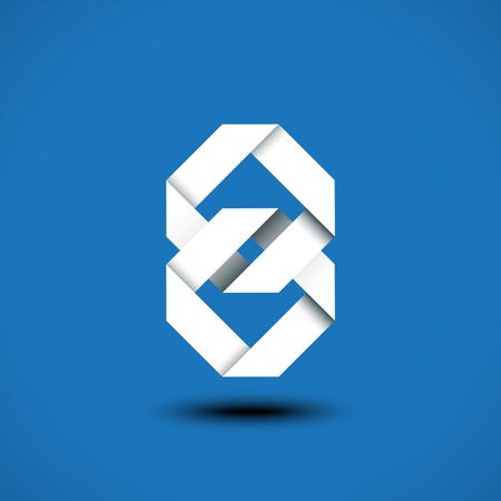 Abstract unity symbol of two square  link icon. Vector illustrationのイラスト素材