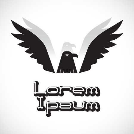 Vector illustration of flying eagle icon, spread out its featherのイラスト素材