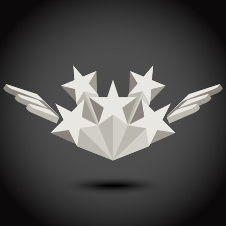Star and wings. Vector illustrationのイラスト素材