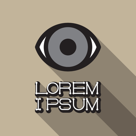 Eye icon. Vector illustration flat design with long shadowのイラスト素材