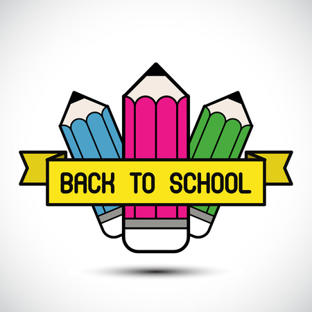 Back to School Sign with Pencil. Vector illustrationのイラスト素材