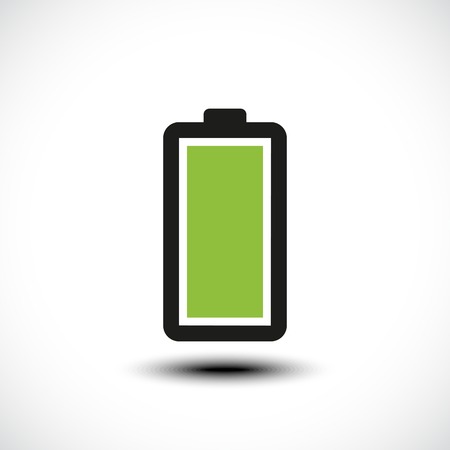 Fully charged green battery icon. Vector illustrationのイラスト素材