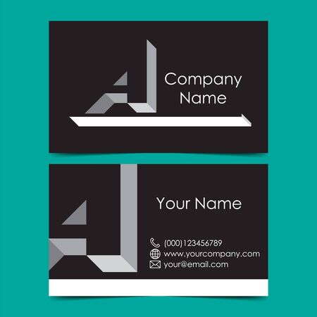 Business card template, letter A. Vector illustrationのイラスト素材