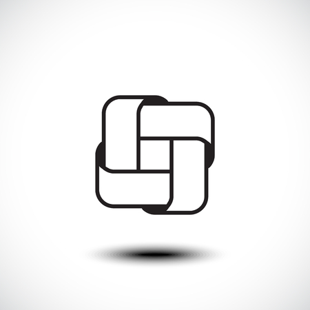 Abstract looped ribbon vector. Media loop symbol. Vector illustrationのイラスト素材