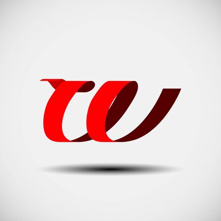 illustration of abstract icons based on the letter Wのイラスト素材