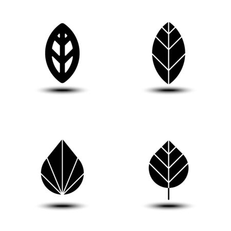 Green leaf icon set. Eco icon illustrationのイラスト素材