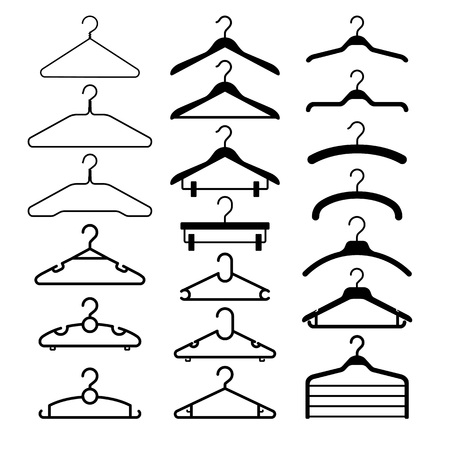 Clothes hanger silhouette collection.のイラスト素材