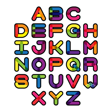 Colorful font and alphabet. Vector alphabet letters.のイラスト素材