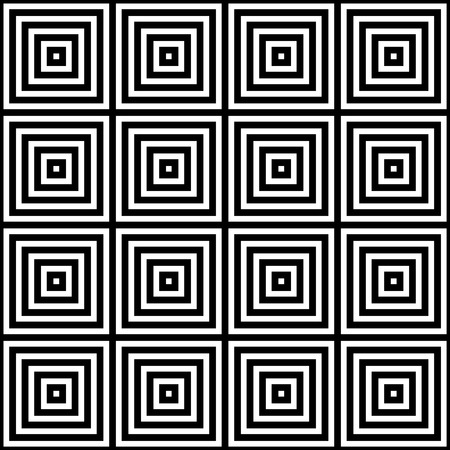 Seamless black and white vector square pattern design backgroundのイラスト素材