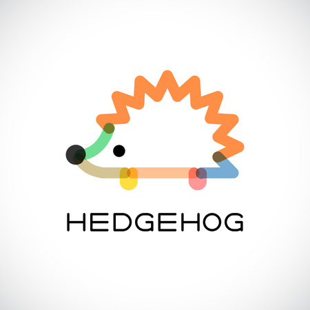 Line vector figure of hedgehog. Vector outline hedgehog for web and design.のイラスト素材