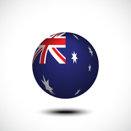 Spherical Flag of Australia 3d rendering, vector illustrationのイラスト素材