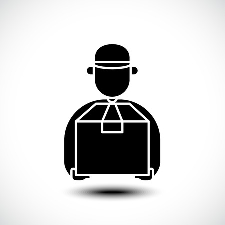 Delivery man icon. Vector illustrationのイラスト素材