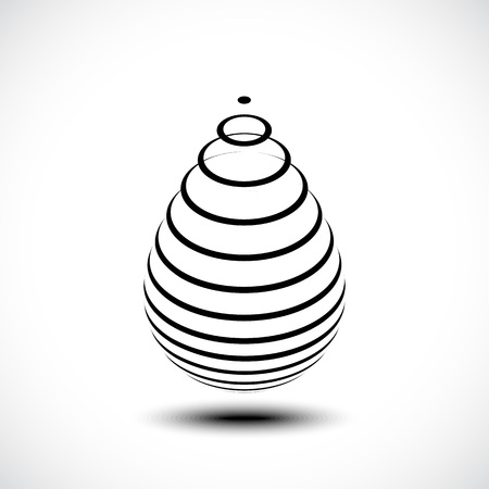 Abstract symbol of a drop water isolated on white background, vector illustrationのイラスト素材