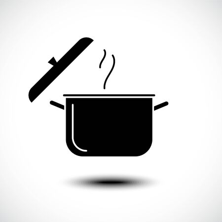Stew pan icon. Boil or stew food symbol. Vector illustrationのイラスト素材