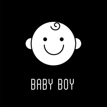Cute baby face line icon. Outline symbol little baby boy for the design of children's website and mobile applications.のイラスト素材
